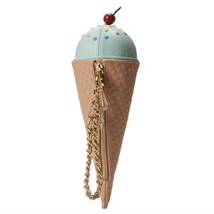 NWT Betsey Johnson Ice Cream Cone with Sprinkles & Cherry on Top Purse / Mint 🍦